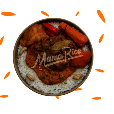 Plat africain Mafé au restaurant halal Mama Rice