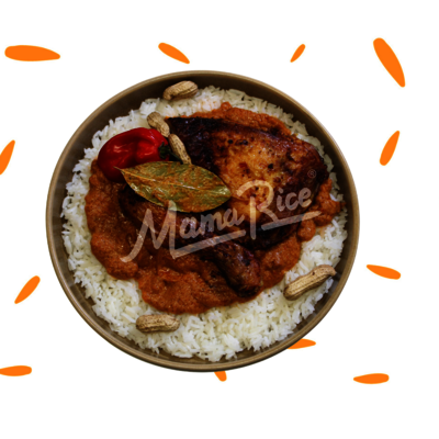 Plat africain Mafé au restaurant halal Mama Rice