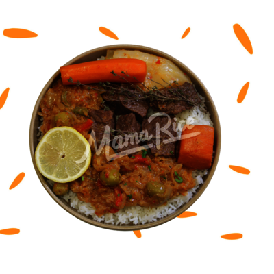 Plat africain Yassa au restaurant halal Mama Rice